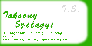 taksony szilagyi business card
